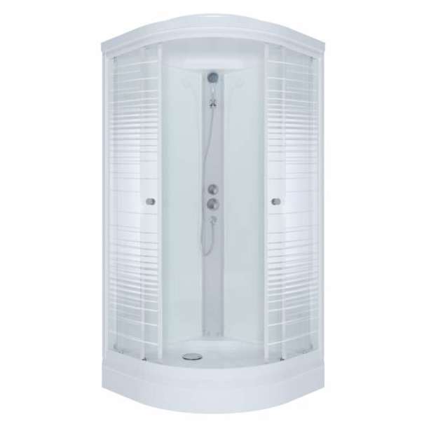 Душевая кабина Triton Полосы 90х90 Щ0000061842 стекло узорчатое, профиль белый