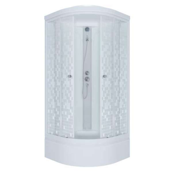 Душевая кабина Triton Мозаика 90х90 Щ0000061846 стекло узорчатое, профиль белый