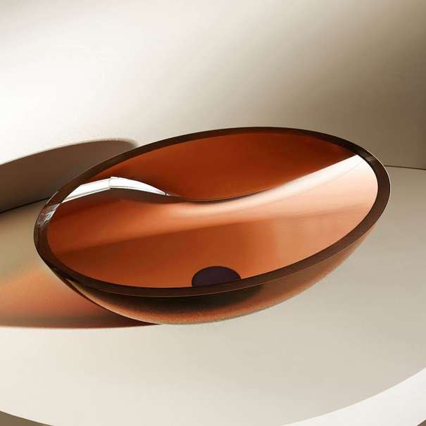 Раковина накладная Abber Kristall 50x35x15 см AT2802Opal коричневая