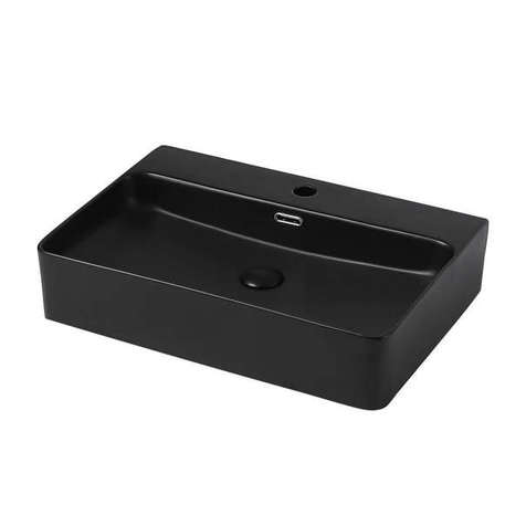 Раковина накладная Abber Rechteck 61 см AC2201MB черная матовая