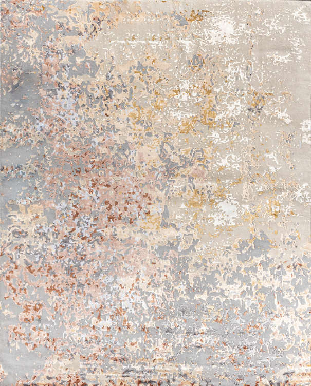 Индийский ковер из арт-шёлка, шерсти и хлопка «CHROME GOLD» 1-2-MULTI