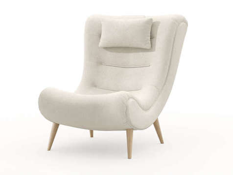 Слайм Кресло (Молочный, ткань ULTRA IVORI)