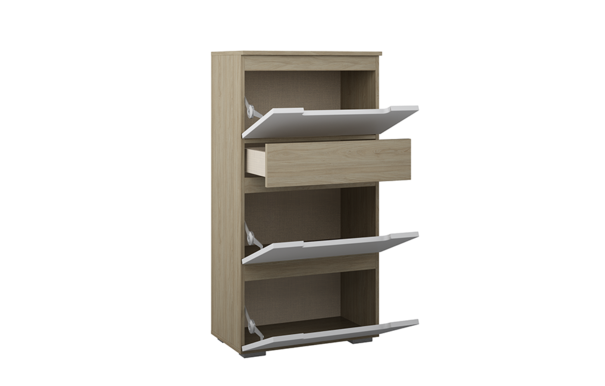 Комод Анри для обуви Швейцарский вяз, Белый