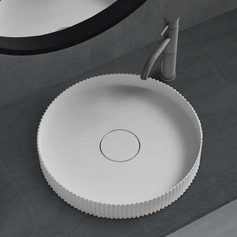 Раковина накладная Abber Stein 40 см AS2604 белая матовая