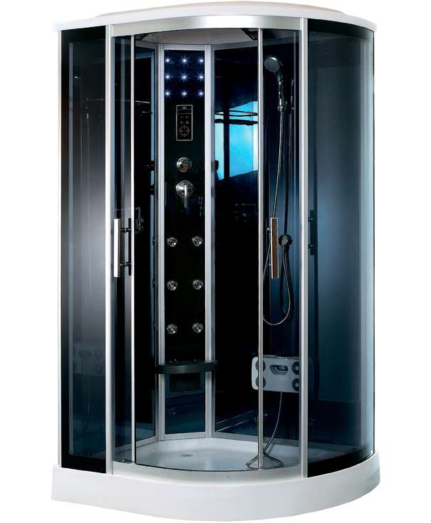 Душевая кабина Timo Standart T-1102 L 120x85 с гидромассажем, стекла тонированные, профиль хром матовый