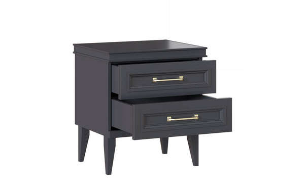 Прикроватная тумба Орландо с выдвижными ящиками Серый уголь