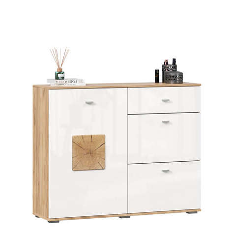 Фиджи Комод комбинированный (Дуб Золотой/Белый)