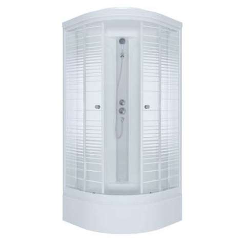 Душевая кабина Triton Полосы 90х90 Щ0000061848 стекло узорчатое, профиль белый