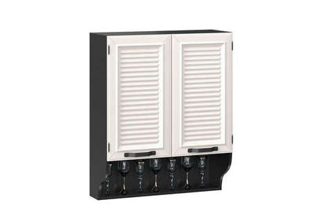 Марина Шкаф кухонный 800 с открытой полкой Тип 2 (Чёрный/Алебастр)