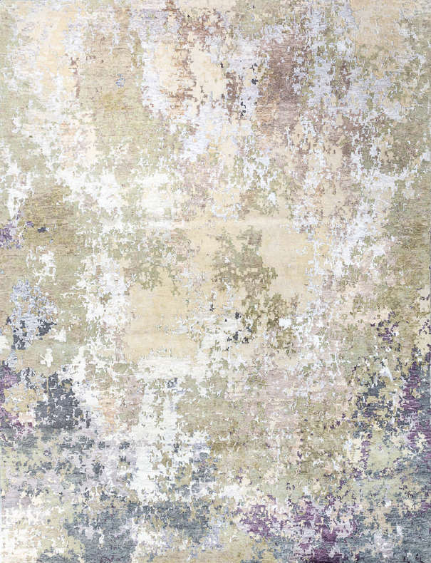 Индийский ковер из шерсти и арт-шёлка «STORM» RN85WH-GREY