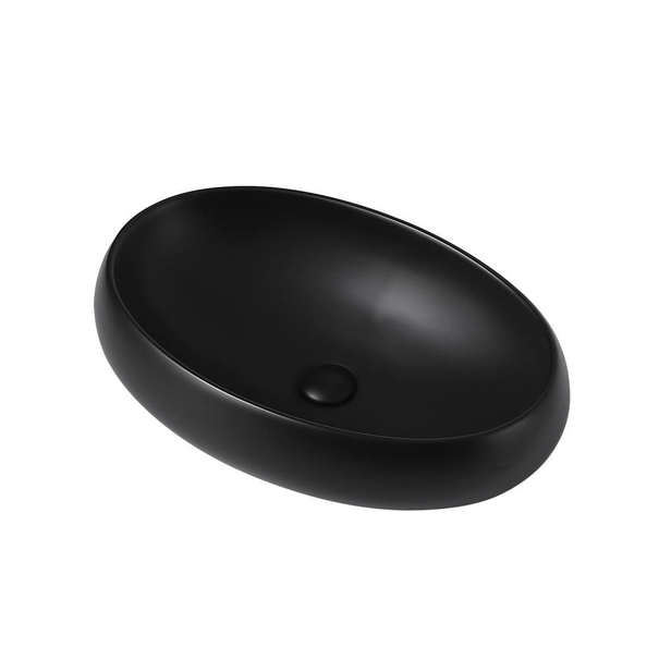 Раковина накладная Abber Bequem 60x40.5x15.5 см AC2102MB, керамическая, черная матовая