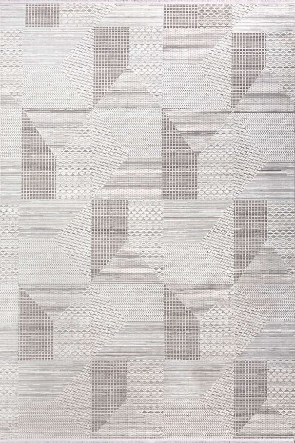 Турецкий ковер из эвкалиптового шёлка и акрила «ASPENDOS» M494A-CREAM-C.GRAY