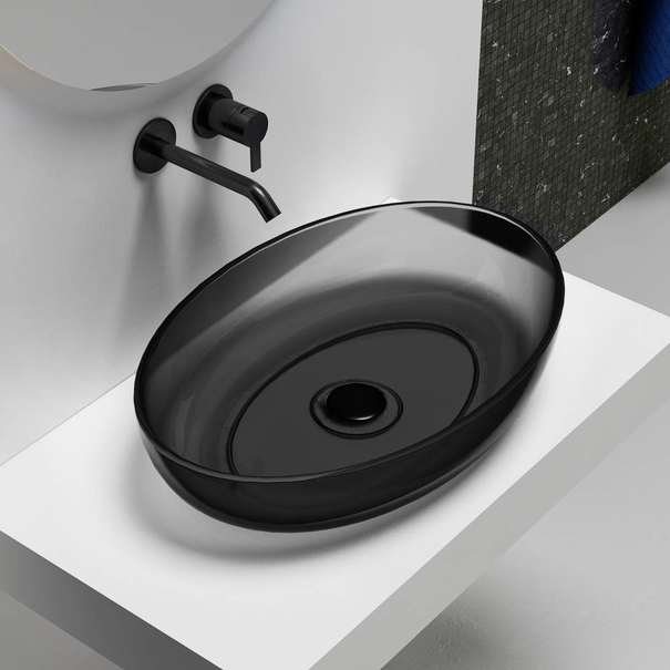 Раковина накладная Abber Kristall 60x40x13 см AT2801Onyx черная