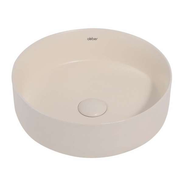 Раковина накладная Abber Bequem 36 см AC2108MBE светло-бежевая матовая