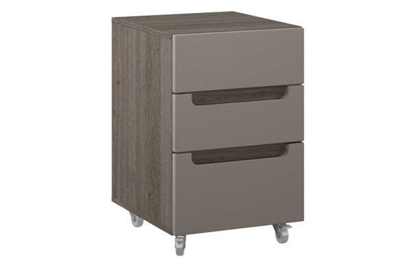 Выкатная тумба Анри Урбан с выдвижными ящиками Давос Трюфель, Темный лен