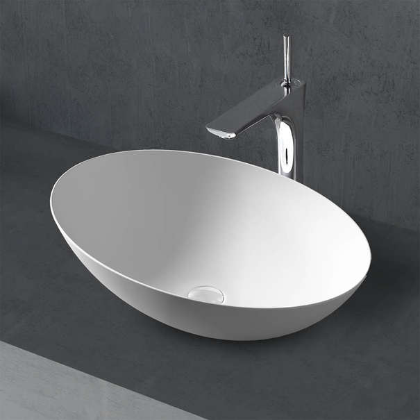 Раковина накладная Abber Stein 50 см AS2609 белая матовая