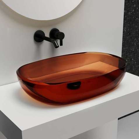 Раковина накладная Abber Kristall 60 см AT2805Opal коричневая