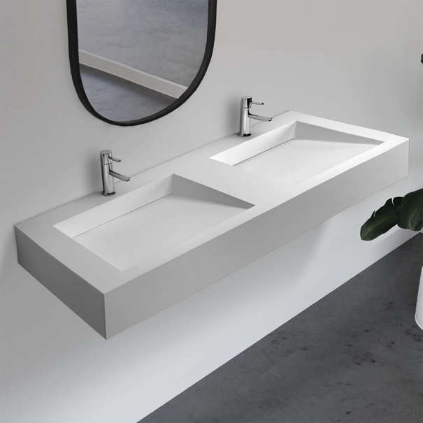 Раковина подвесная Abber Stein 122 см AS2643-1.2 белая матовая