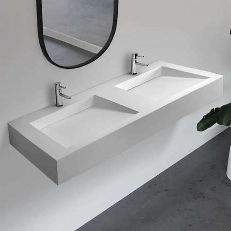 Раковина подвесная Abber Stein 122 см AS2643-1.2 белая матовая