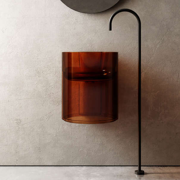 Раковина подвесная Abber Kristall 42 см AT2704Opal коричневая