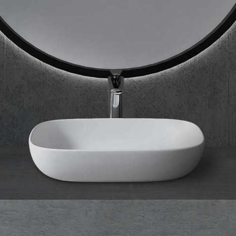 Раковина накладная Abber Stein 60 см AS2620 белая матовая