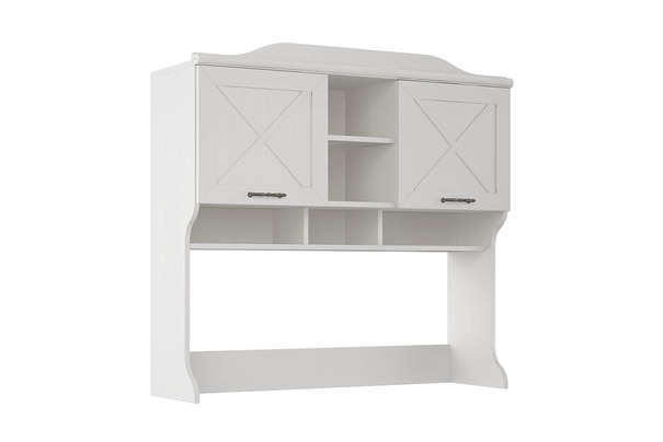 Стеллаж-надстройка Кантри с полками Блан шене С полками С доводчиками С дверцами