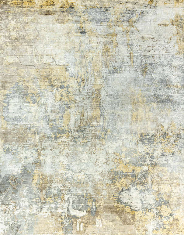 Индийский ковер из арт-шёлка и шерсти «MIST SPECIAL» 2018009-GOLD-MULTI