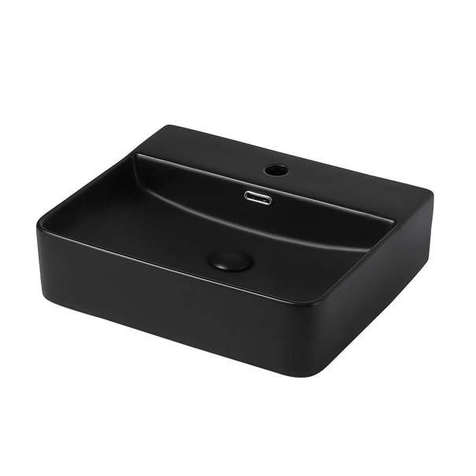 Раковина накладная Abber Rechteck 50 см AC2203MB черная матовая
