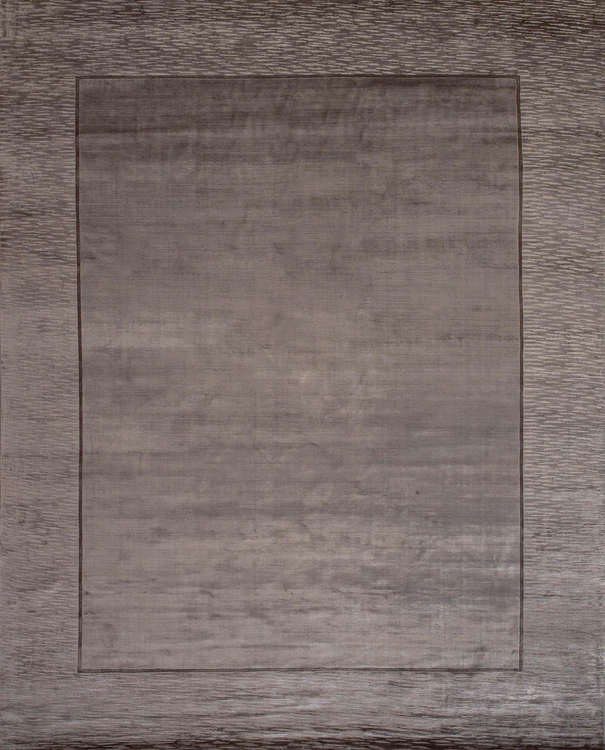 Индийский ковер из арт-шёлка «EDINBURG» BORDER-TAUPE