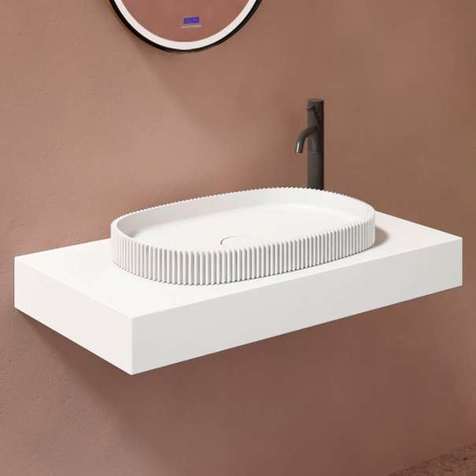 Раковина накладная Abber Stein 55 см AS2601 белая