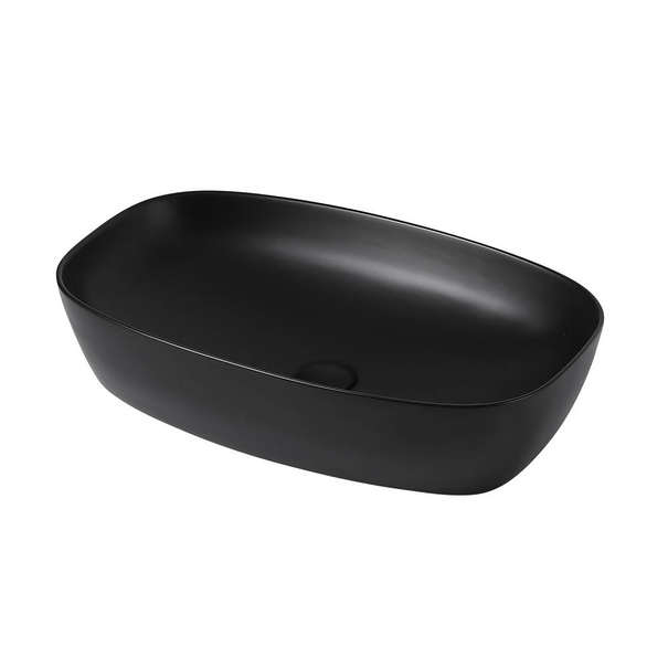 Раковина накладная Abber Rechteck 60.5x39x14 см AC2206MB, керамическая, черная матовая