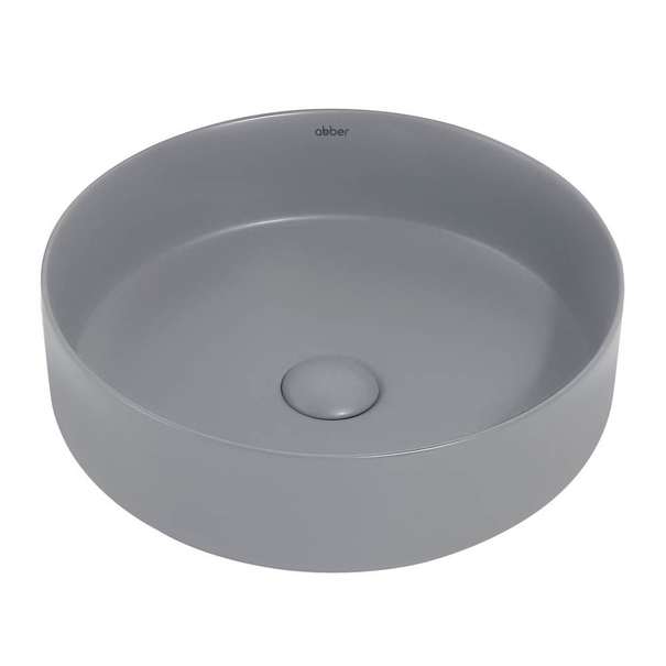 Раковина накладная Abber Bequem 40 см AC2109MG серая матовая