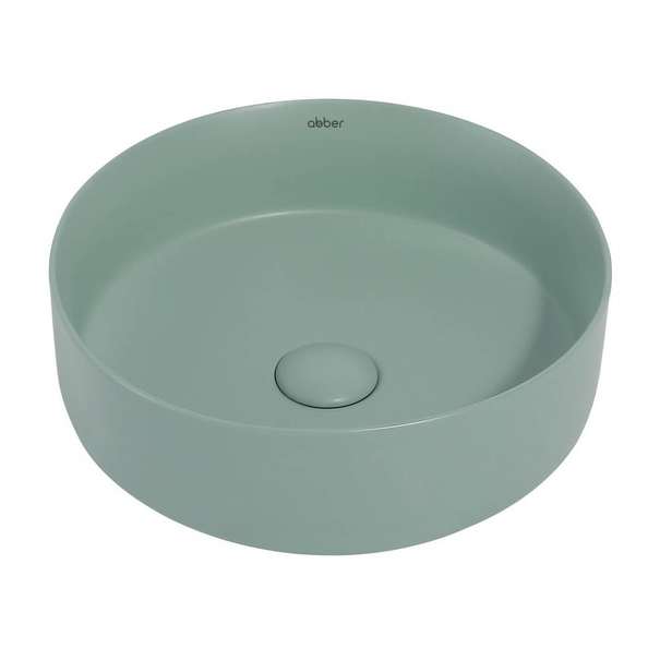 Раковина накладная Abber Bequem 36 см AC2108MCG светло-зеленая матовая