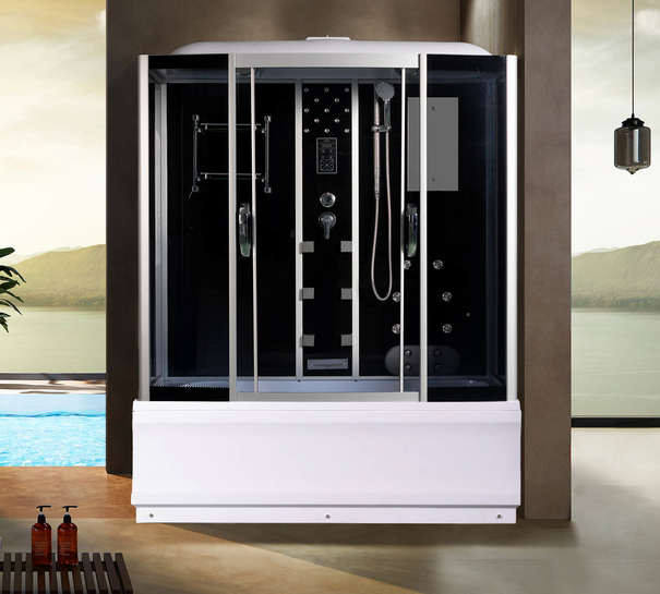 Душевой бокс River Wisla 170/80/50 TH стекла тонированные, профиль хром матовый