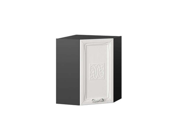 Бьянка Шкаф кухонный угловой 600 (Чёрный/Дуб фактурный белый)