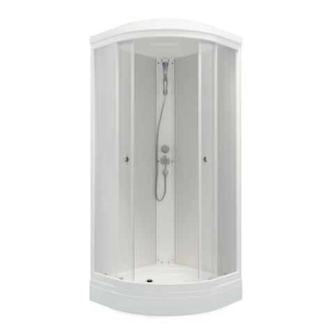 Душевая кабина Triton Экстра 88*88 А низкий поддон, профиль белый, стекло прозрачное