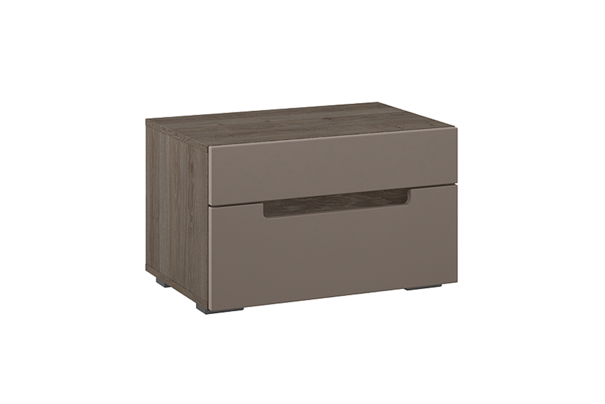 Прикроватная тумба Анри с выдвижными ящиками Давос Трюфель, Темный лен