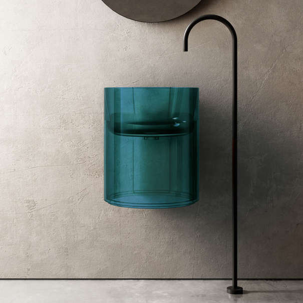 Раковина подвесная Abber Kristall 42 см AT2704Aquamarin бирюзовая