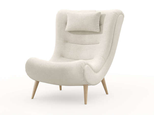 Слайм Кресло (Молочный, ткань ULTRA IVORI)