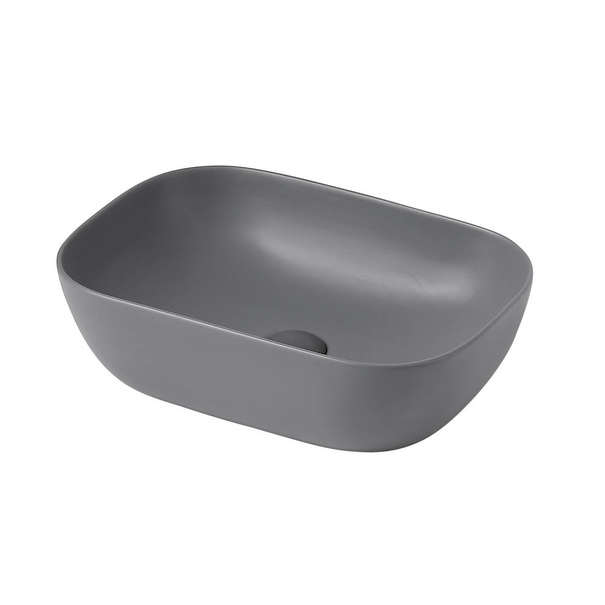 Раковина накладная Abber Rechteck 46x32.5x13.5 см AC2200MG, керамическая, серая матовая
