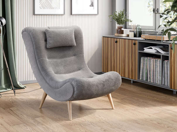 Слайм Кресло (Светло-серый, ткань ULTRA SMOKE)