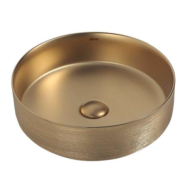 Раковина накладная Abber Bequem 40 см AC2109BGM золото матовое