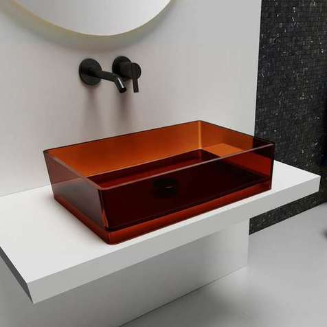 Раковина накладная Abber Kristall 60 см AT2803Opal коричневая