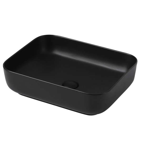 Раковина накладная Abber Rechteck 50x39x14 см AC2202MB, керамическая, черная матовая