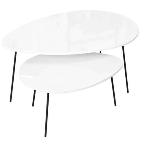 Комплект журнальных столов Тип 3 (Белый глянец)