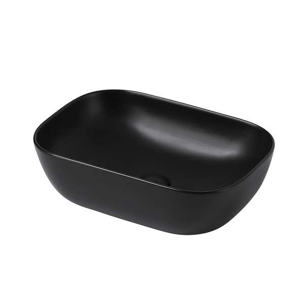 Раковина накладная Abber Rechteck 46x32.5x13.5 см AC2200MB, керамическая, черная матовая