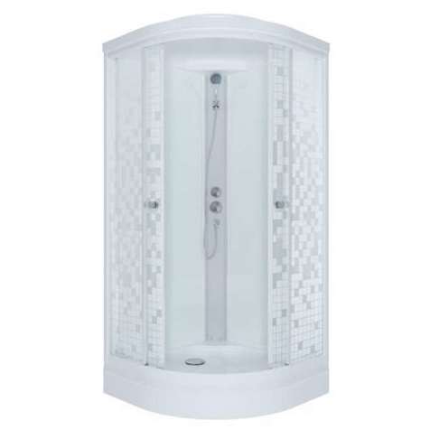 Душевая кабина Triton Мозаика 90х90 Щ0000061840 стекло узорчатое, профиль белый