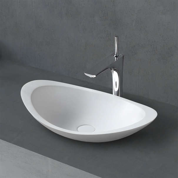 Раковина накладная Abber Stein 61 см AS2606 белая матовая