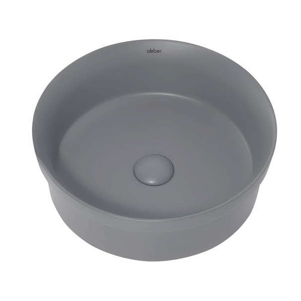 Раковина накладная Abber Bequem 40 см AC2103MG серая матовая